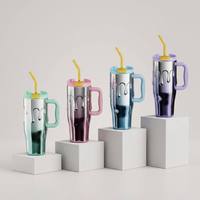 Gobelet isotherme YEKEA 40oz Aurora Sheen avec poignée, 1200ml, en acier inoxydable 304, dégradé ombré, avec paille, personnalisable OEM, vente en gros