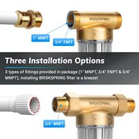 Prefiltro de Sedimentos Reutilizable de 40 Micras para Toda la Casa, Sin Electricidad, de Filtro Rotatorio, 4m/h, Malla SUS316L, 3/4 o 1 Pulgada, para Uso Doméstico