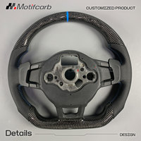 Volant personnalisé en fibre de carbone véritable pour Volkswagen Golf R GTI Scirocco Jetta MK7 2015-2019, accessoires intérieurs améliorés