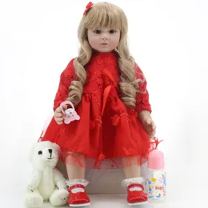 Lifereborn alta venta realista 60 cm bebé de silicona suave bebés recién nacidos con rizos dorados muñeca Elsa artificial