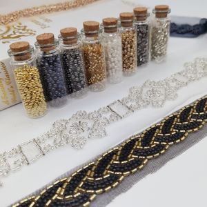 डिजाइन दुल्हन मनके पॉलिएस्टर फ्रेंच क्रिस्टल मोती Chantilly घूंघट Beading कपड़े शादी फीता ट्रिम - Product Image 6