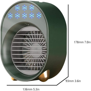 OEM tragbarer Mini-Lüfter 3-Gang-Drehzahl-Luftbe feuchter Persönlicher Raumluft kühler für Wohnmobile Gleichstrom wiederauf ladbar Geräuscharm - Product Image 6