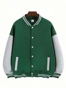 Chaquetas de Béisbol Transpirables con Cuello en V para Hombre, Chaquetas Varsity de Forro Polar con Bordado y Logotipo Personalizados, Estilo Folk para Verano e Invierno - Product Image 2