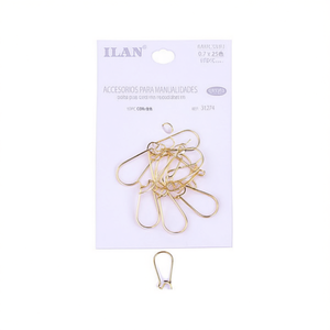 Ganci per orecchini color oro Ilan 0,7x25 mm per la creazione di gioielli - Product Image 1