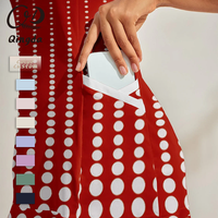 Robe de golf sans manches à col montant, demi-zip, imprimé pois dégradé, ourlet à volants, coupe ajustée, couleur personnalisable, respirante et extensible