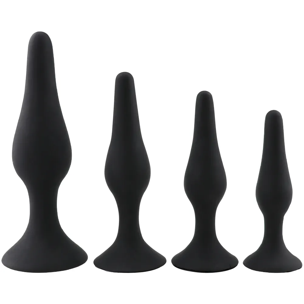 4 pièces/ensemble en silicone de qualité supérieure plug anal pour jeu de sexe adulte