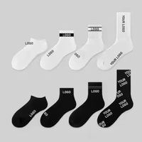 Chaussettes de cyclisme personnalisées imprimées Chaussettes de sport en coton blanc vierge à sublimation pour hommes