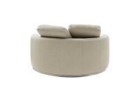 Fauteuil d'appoint pivotant sculptural [Contact Cuir pleine fleur] Fauteuil moelleux extra large pour la détente, style moderne et minimaliste pour chambre et salon