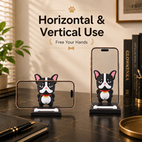 Penyangga Ponsel Premium French Bulldog, Soporte Para Movil, Ornamen Meja PVC yang Stabil, Tempat Ponsel untuk Rumah, Ruang Kerja, Toko Hadiah