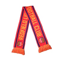 Écharpe longue en tricot jacquard acrylique pour club de football, pour femmes et hommes, avec logo personnalisé, motifs feuille, pois et losanges, écharpe d'hiver