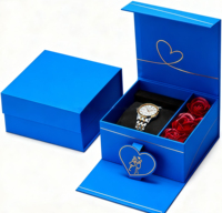 Boîte d'emballage de montre-bracelet de luxe personnalisée, coffret cadeau exquis pour les amoureux, cadeaux surprise pour la Saint-Valentin avec montre, roses, cœur