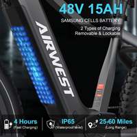 Mon magasin – Vélo électrique VTT 750W/1000W 48V 15AH longue autonomie avec accélérateur et 9 vitesses, Fat Bike, expédition manuelle depuis entrepôts UE/US, 0.0g