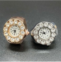 Montre de luxe avec anneau en strass, cadeau de mariage ou de fiançailles, quartz, acier inoxydable, plaqué or, or rose, argent, bracelet élastique
