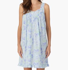 Camicia da Notte Estiva in Cotone Fatta a Mano per Donna, Abito Casual Midi con Stampa, Pigiama da Ragazza - Product Image 1