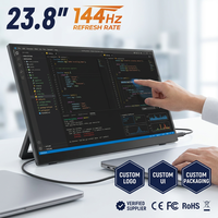 Moniteur de jeu portable SIBOLAN, écran LCD 23,8 pouces, 1080P, 144 Hz, dalle IPS, HDR 300 nits, haut-parleur intégré, support VESA 75x75 mm