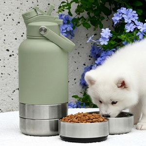 Bouteille d'eau portable pour chien, isotherme, sous vide, en acier inoxydable, 3 en 1, 32 oz, avec logo personnalisé - Product Image 1
