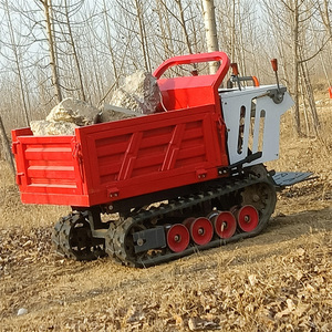 Mini-dumper chenillé rouge à essence avec système de chenilles et benne hydraulique - Product Image 6
