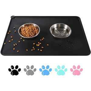 Bandeja de silicona antideslizante para comida de perros y gatos, alfombrilla de aislamiento térmico para alimentación, almohadilla para suelos con bordes, impermeable - Product Image 2