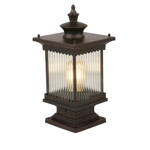 Lámpara de Pilar Solar de Bronce para Exteriores, Montaje Empotrado, Pantalla de Vidrio, LED Blanco Cálido 2700K, Base E26, Clasificación IP65, 500 Lúmenes, Ra80 - Product Image 1