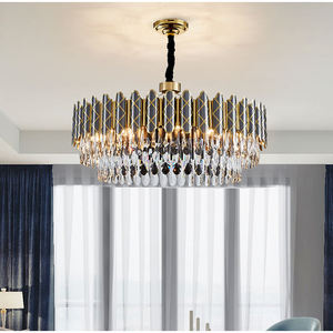 New Style American Design K9 Crystal Pendant Lamp Parts Rectangle Luxury Led <b>Black</b> Chandeliers for <b>Living</b> <b>Room</b> - Product Image 2