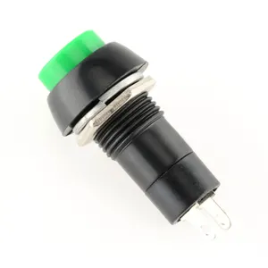 Taidacent 250V 3A 2 Pin Self-locking Self-reset Momentary 12mm Round Button Switches Plastic Push Button Switch PBS-11B PBS-11A