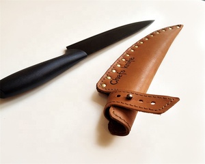 High Quality <strong>Crazy</strong> Horse Leather Knife Sheaths Edge Guards Cowhide Leather Knife Sheath Real Leather Fruit Knives Blade Cover - Product Image 5