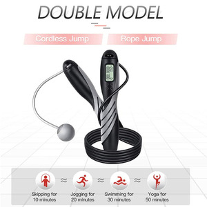 FD intérieur poignées haute vitesse femmes saut pondéré <span class=keywords><strong>corde</strong></span> fonction gymnastique à domicile exercice Fitness robuste à l'intérieur entraînement cordes à <span class=keywords><strong>sauter</strong></span> - Product Image 3