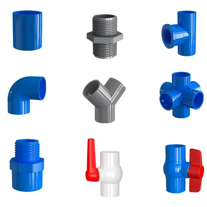 White gray blue 2 3 6 inch pvc pipe fittings names water supply all types of ball valve upvc gray tee reducing bush