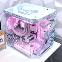 Produsen Langsung Desain Baru ROG ASUSS SnowBlister M-Atx Casing Komputer Kaca Tempered untuk Ekspor