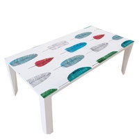 Nappe de table en vinyle imprimé RNPT, PVC, motif feuille coloré, rectangulaire, nappe décorative pour restaurant, hôtel, banquet