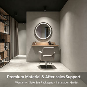 Mostrador de Salón Estilo Vantage Negro con Iluminación LED y Encimera de Piedra Personalizada para Tienda o Salón de Belleza - Product Image 6