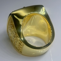 Bague de championnat FH NBA2002, taille ajustable, plaquée or et rhodium, avec incrustation de style religieux, livrée dans un coffret à bijoux