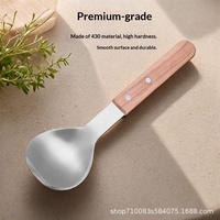 Spatule en acier inoxydable personnalisable avec logo, cuillère à glace, cuillères doseuses, ustensile à café pour cuiseur à riz domestique
