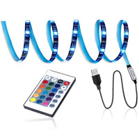 Dimmable Multicolor RGB LED Light Sensor Room Smart Light Strip With Remote Controller For Christmas Decoration