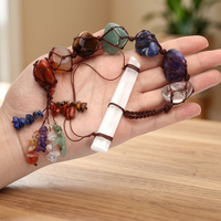 Amuleto de Cristales de 7 Chakras para Coche, Accesorio Colgante para Coche, Cristales Colgantes para Coche