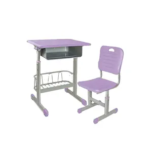 Meja belajar plastik ABS dan kursi, meja siswa, Meja kelas dan kursi, meja dan kursi putar tangan sekolah dapat disesuaikan