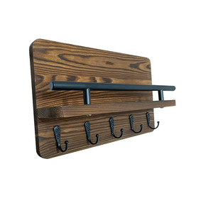 Estante <span class=keywords><strong>de</strong></span> Almacenamiento Colgante <span class=keywords><strong>de</strong></span> Madera Maciza Estilo Art Deco para Llaves, Correo y Cartas, para Baño, Entrada o Pasillo - Product Image 3
