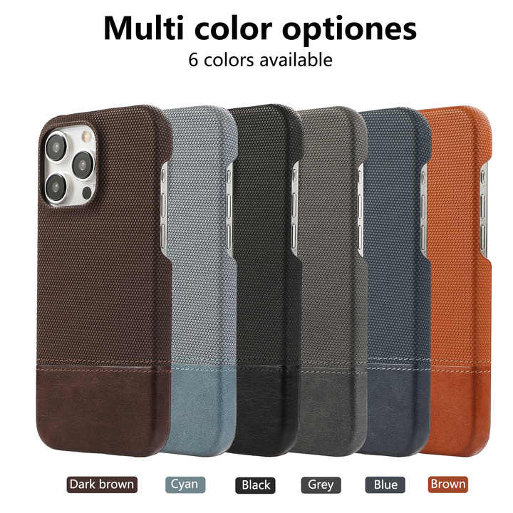Fabric Splicing Plain Leather Phone Case for Iphone 16 15 14 13 12 11 Plus Pro Max Card Slot Metal Button Protection  Cases