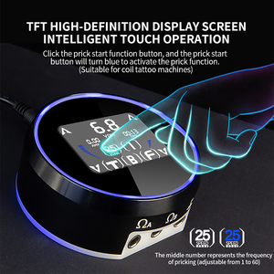 หน้าจอสัมผัส แหล่งจ่ายไฟสำหรับเครื่องสักดิจิตอล จอแสดงผล LCD LED ควบคุมแรงดันไฟฟ้าสำหรับเครื่องสัก ใช้ในสตูดิโอระดับมืออาชีพ - Product Image 2