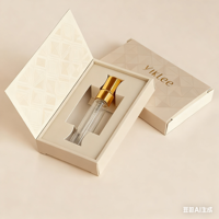 Boîte de papier bouteille de parfum unique pliable en papier noir avec logo personnalisé boîte d'emballage de parfum 3/5/10/15ml