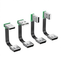 Câble d'extension USB plat en silicone coudé à 90 degrés, câble de données USB 2.0, connecteurs USB-A mâle/femelle, conducteur en cuivre pour