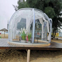 Carpa Iglú Transparente de Policarbonato Resistente para Exteriores, Domo Geodésico de Alta Resistencia al Fuego, Carpa Móvil para Restaurantes y Ferias Comerciales