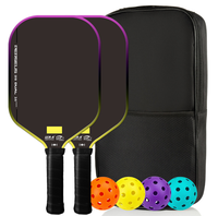 Raquette de pickleball en fibre de carbone T700, texture mate, cadre dégradé, usine transfrontalière