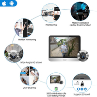 ICam365 Cámara de Seguridad para Puerta con Mirilla WiFi de 3MP para Exteriores, Audio Unidireccional, Visión Nocturna, Video HD, Pantalla LCD TFT de 4.3 Pulgadas