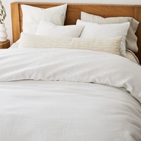 Housse de couette et taies d'oreiller en percale biologique, ensemble de literie en lin pur lavé, draps de lit pour hôtel