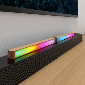 <b>RGB</b> LED Modern Wood Smart Ambiance Light with Sound <b>Control</b> Rechargeable Music Sync for Gaming Room and Pickup Rhythm - Product Image 2