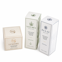 Boîte d'emballage cosmétique de luxe personnalisée avec logo, finition mate UV dorée, matériaux recyclés sur mesure, doublure en éponge, coffret cadeau en papier pour soins de la peau