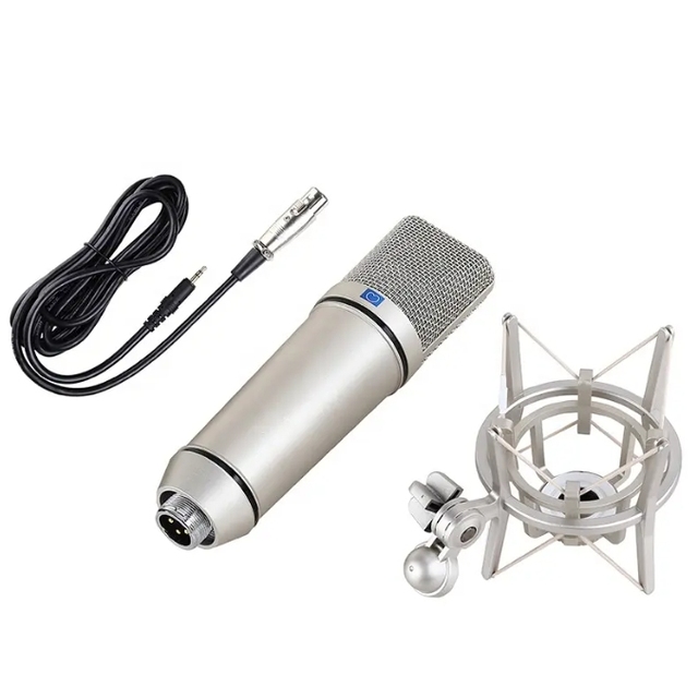 GPUB UX87 Wired Microphone Recording Microphone Professional Condenser Microphone for Karaoke Live Show for Wholesales