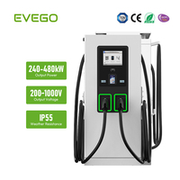 Station de recharge rapide pour véhicules électriques EVEGO 320 kW OCPP2.0.1 à double borne, avec télécommande intelligente, CCS2 GBT