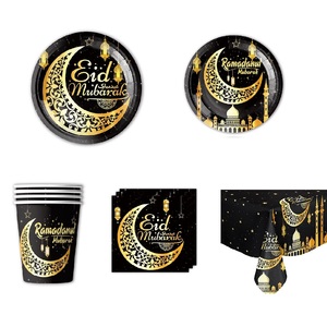 Nuovi Articoli per la Tavola Ramadan Mubarak Eid Mubarak, Piatti di Carta Usa e Getta, Tovaglia, Accessori per <span class=keywords><strong>Feste</strong></span> Ramadan, Festival Islamico Musulmano - Product Image 2